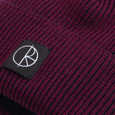 Polar Skate Co Lines Merino Beanie - Wine/Navy