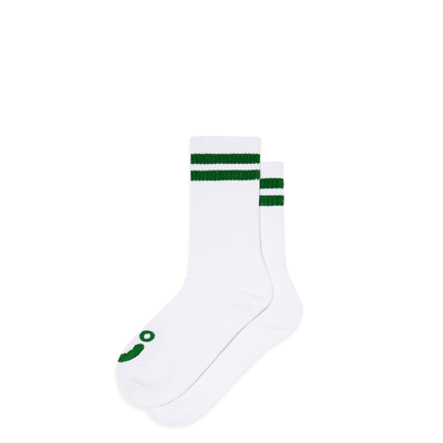 Polar Skate Co Rib Socks | Happy Sad - White/Green