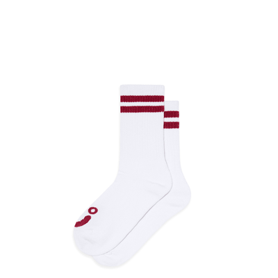 Polar Skate Co Rib Socks | Happy Sad - White/Red