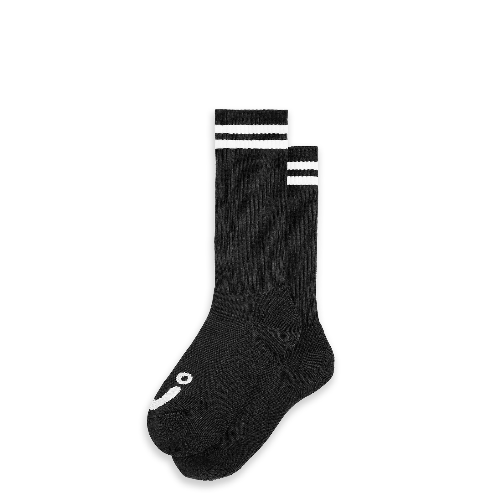 Polar Skate Co Rib Socks | Long | Happy Sad - Black/White
