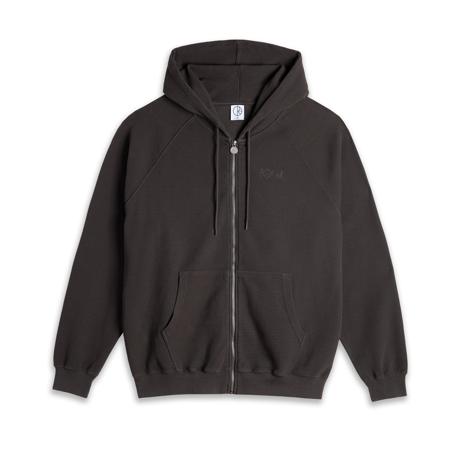 Polar Skate Co Waffle Zip Hoodie - Dirty Black