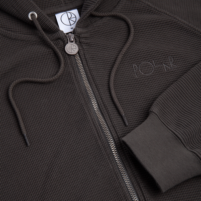 Polar Skate Co Waffle Zip Hoodie - Dirty Black