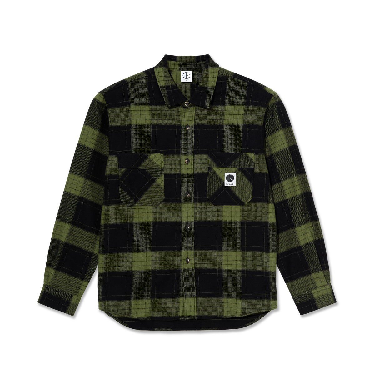 Polar Skate Co Mike Flannel Shirt - Black / Army Green