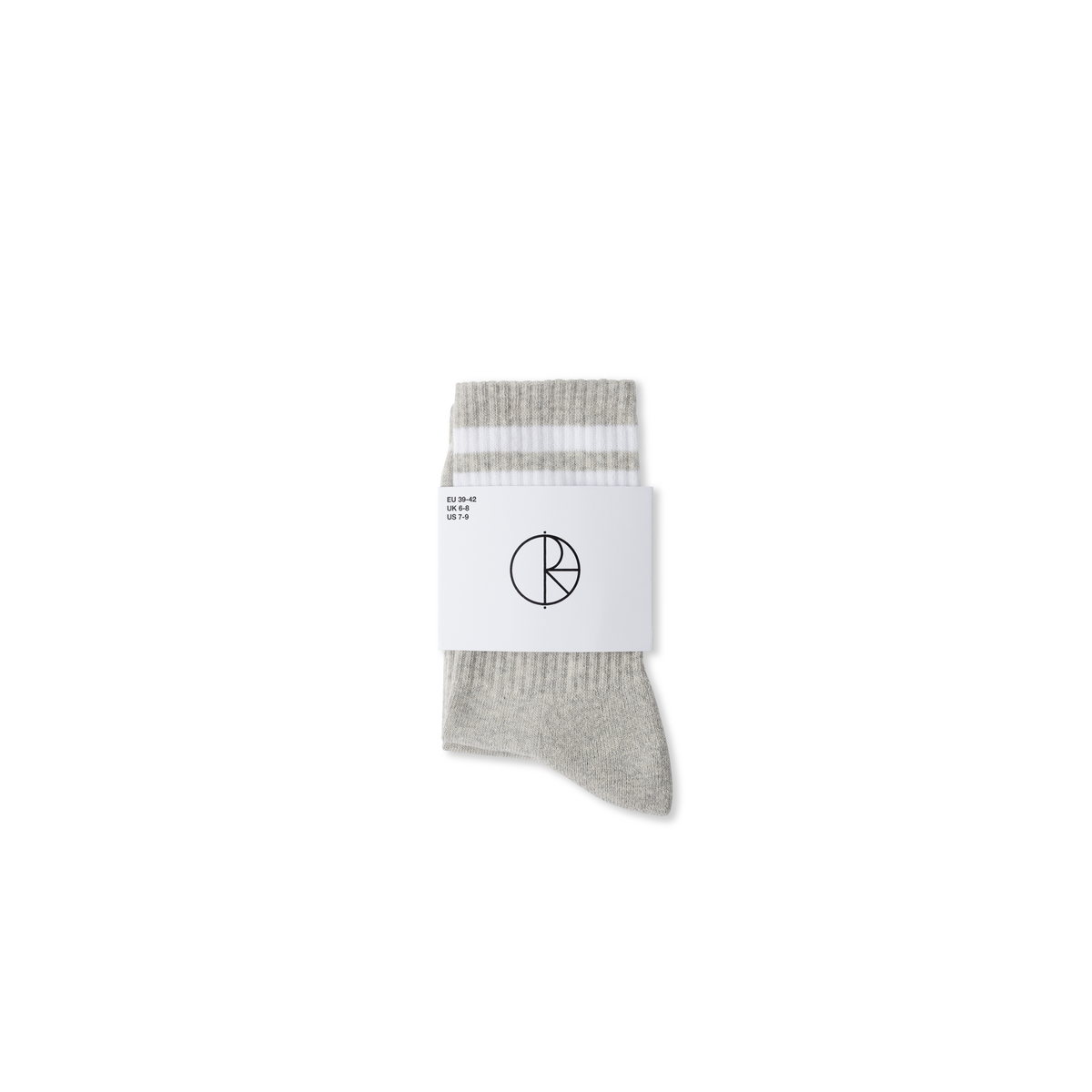 Polar Happy Sad Rib Socks - Heather Grey