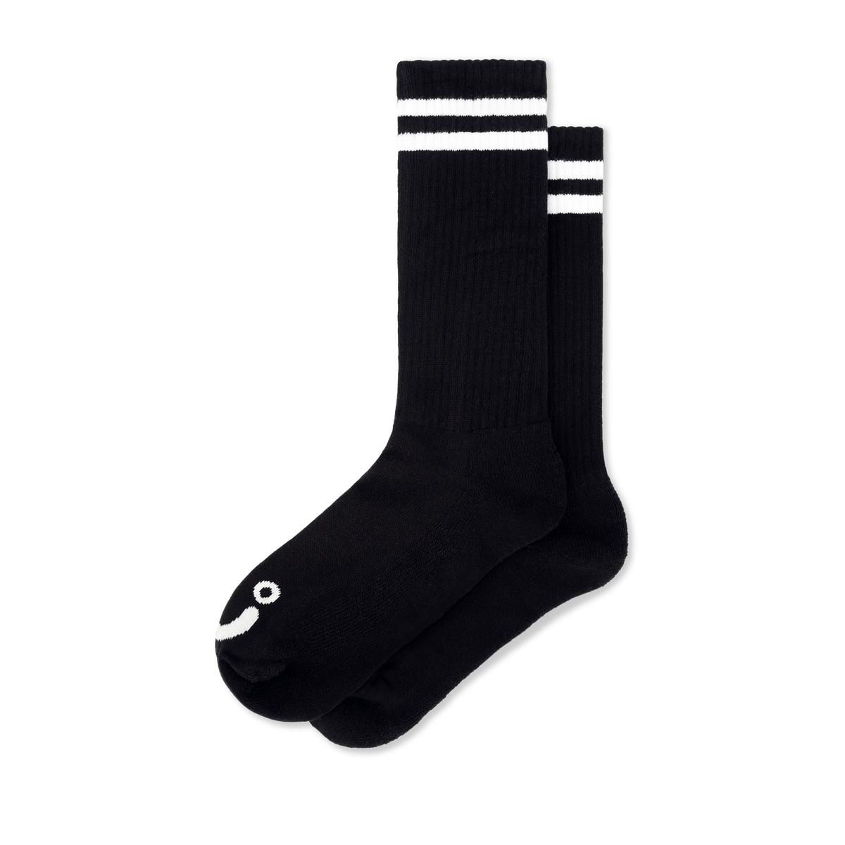 Polar Happy Sad Rib Socks - Black