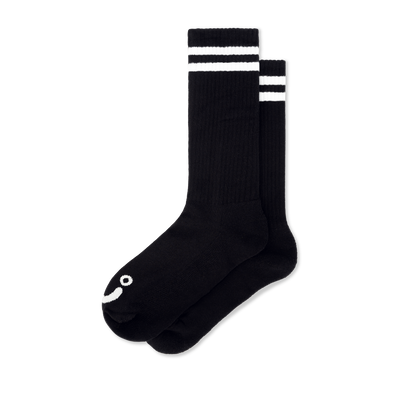 Polar Happy Sad Rib Socks - Black