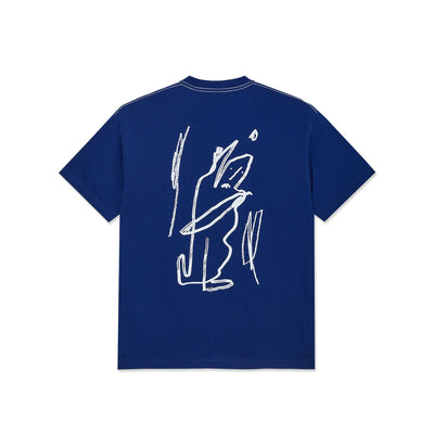 Polar Skate Co Doodle Contrast Tee - Ultramarine / White