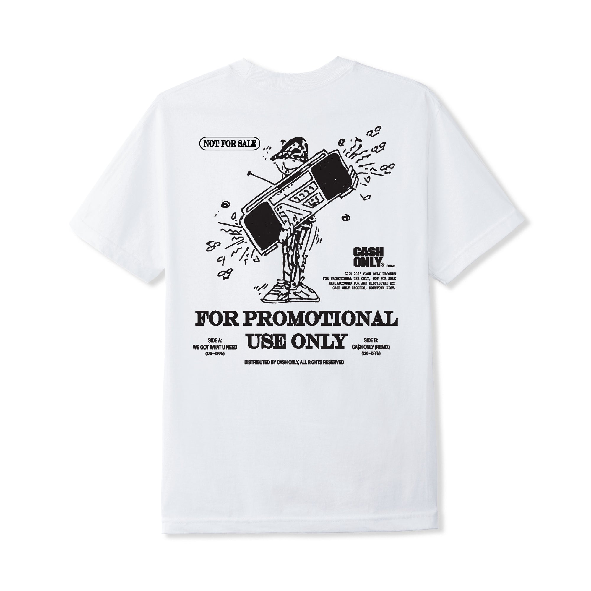 Cash Only Promotional Use Tee - White
