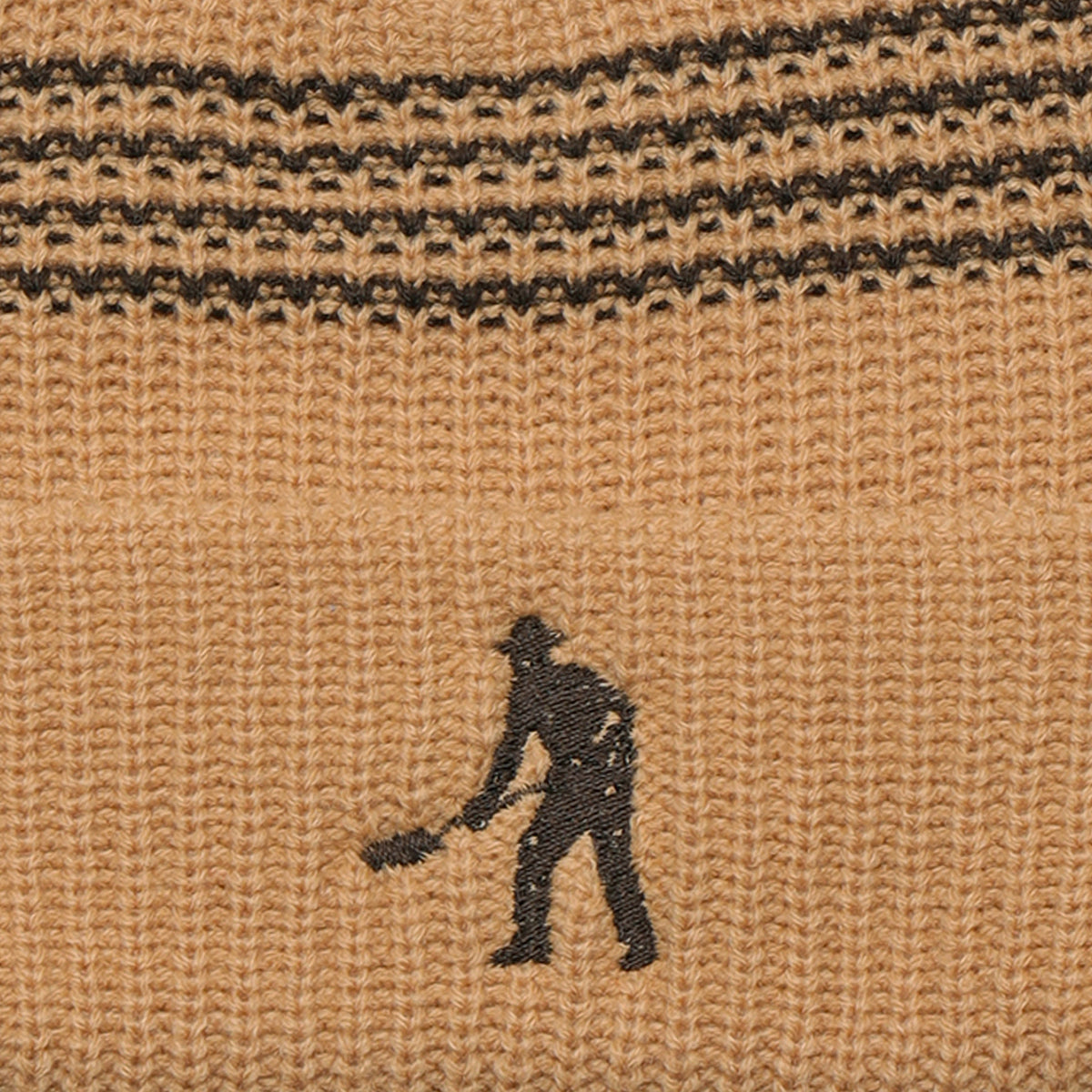 Pass~Port Digger Stripe Knit Beanie - Sand / Chocolate