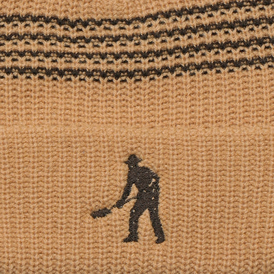 Pass~Port Digger Stripe Knit Beanie - Sand / Chocolate