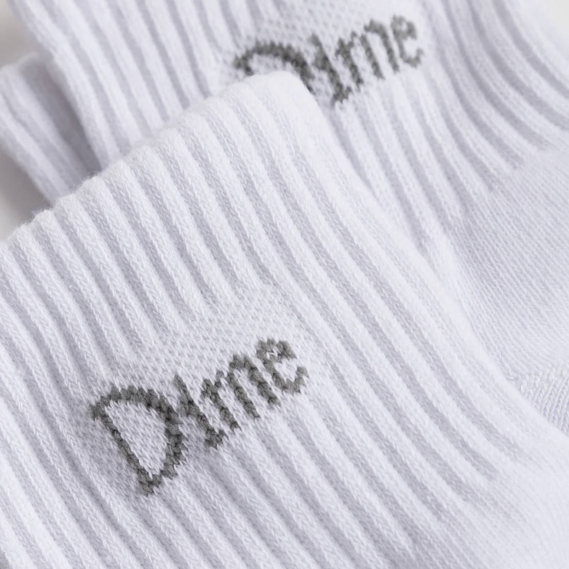 Dime Classic 2 Pack Short Socks - White