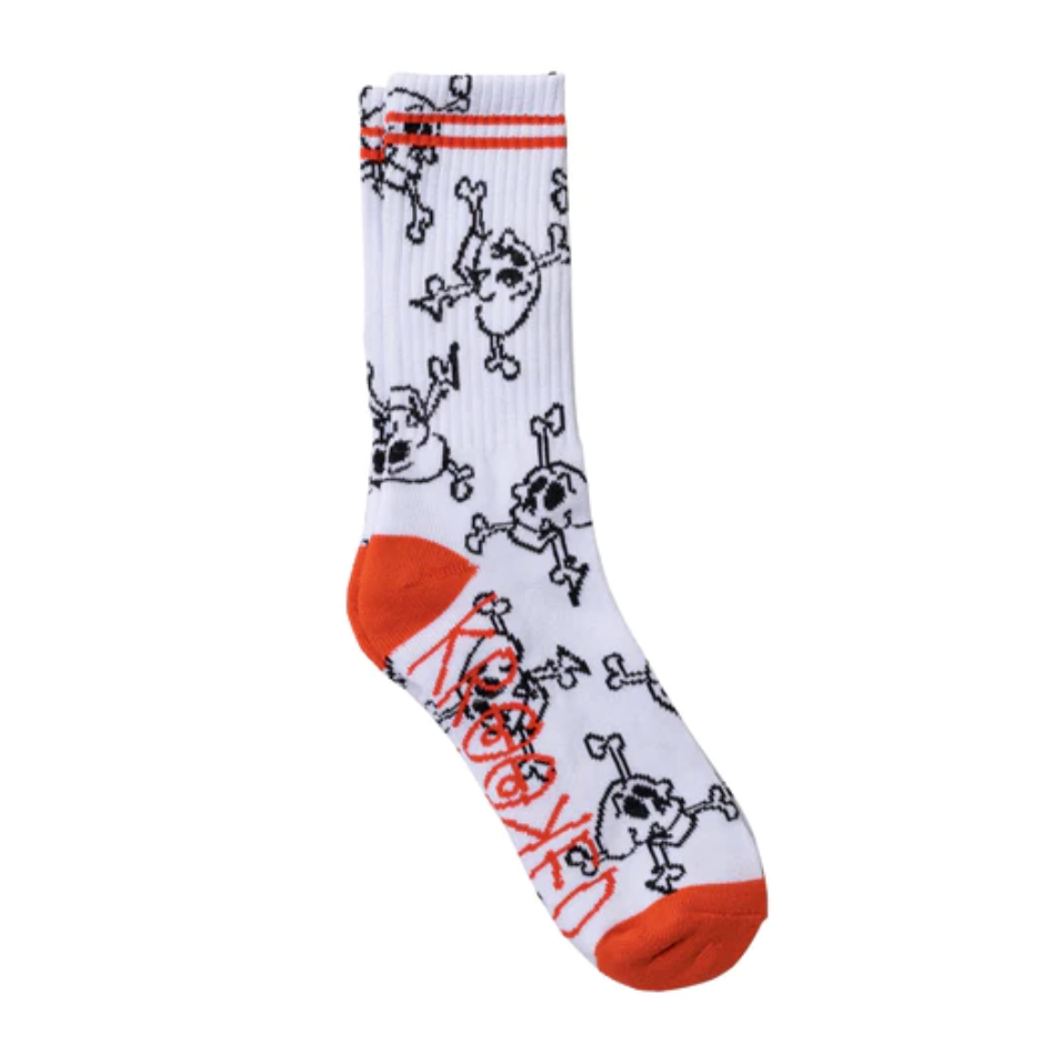 Krooked 'Style' Socks - White / Black / Red