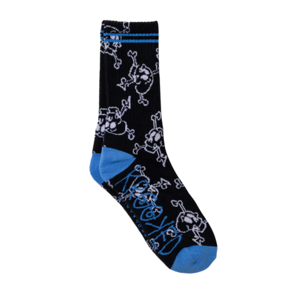 Krooked 'Style' Socks - Black / White / Blue