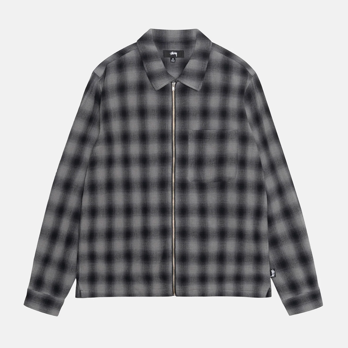 Stussy Twisted Yarnplaid Zip Shirt - Charcoal