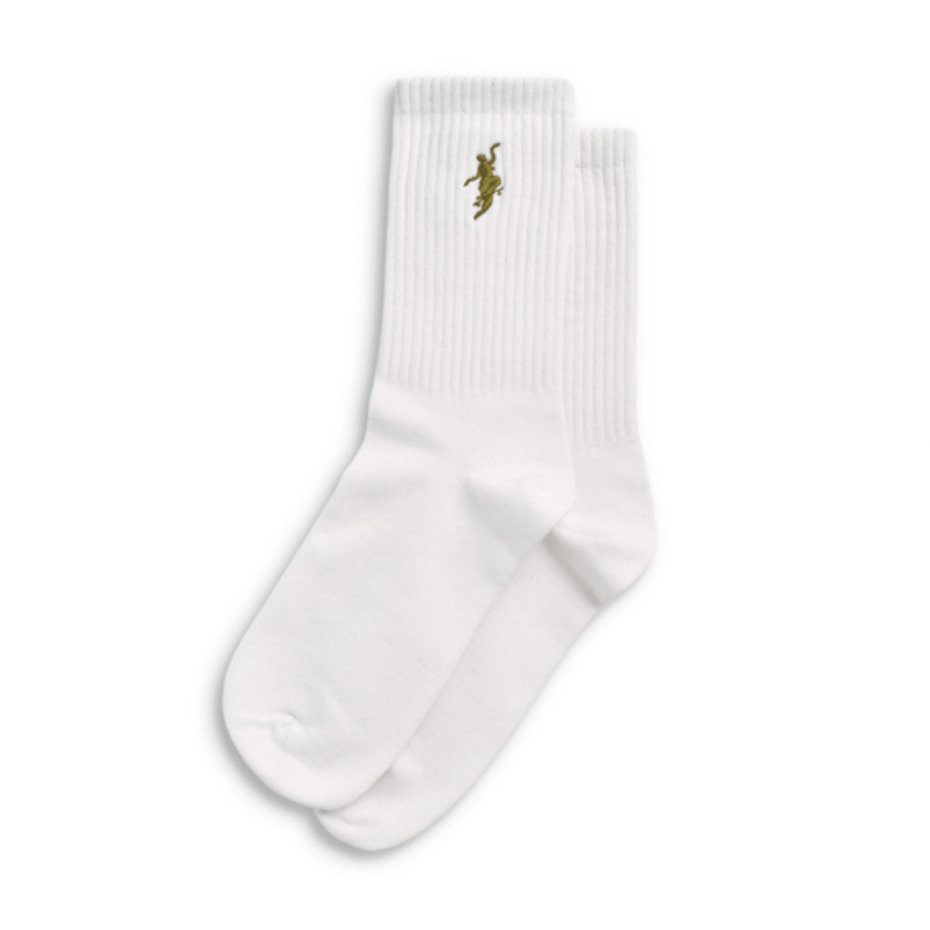 Polar No Comply Rib Socks - White / Army Green