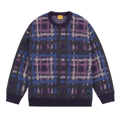 Dime Plaid Mohair Knit - Purple