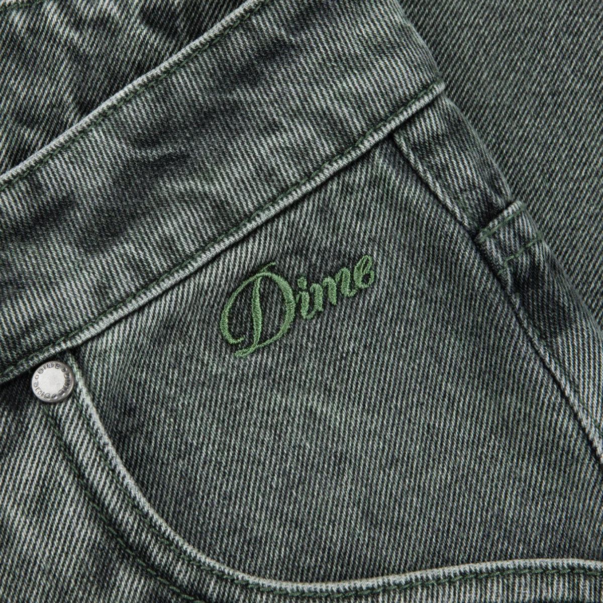 Dime Classic Relaxed Denim Pants - Faded Green