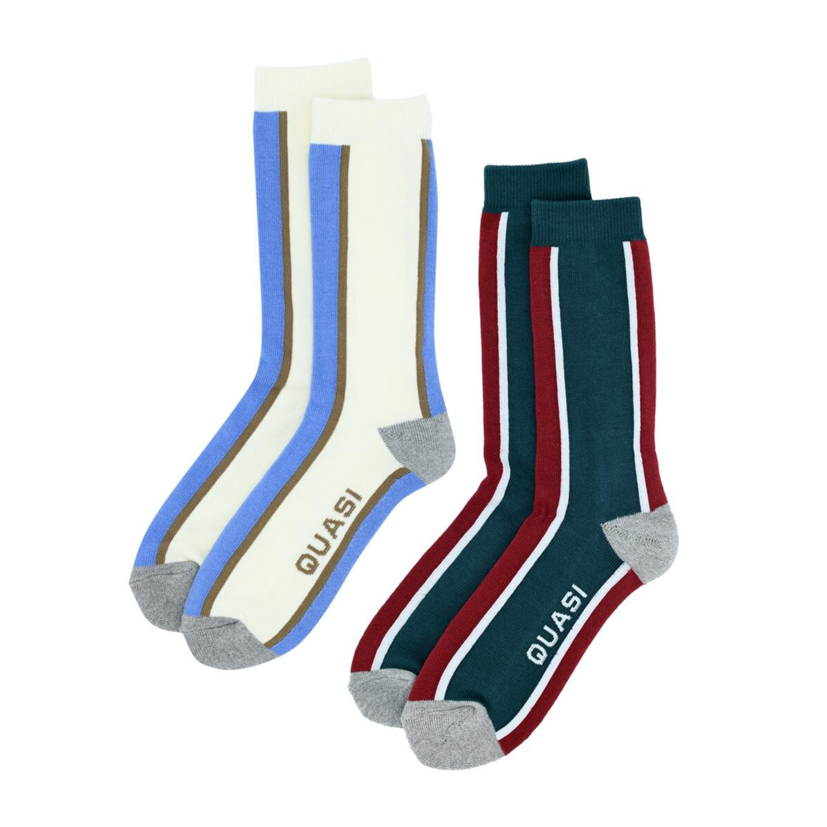 Quasi Vert Sock - Dark Teal & Off White