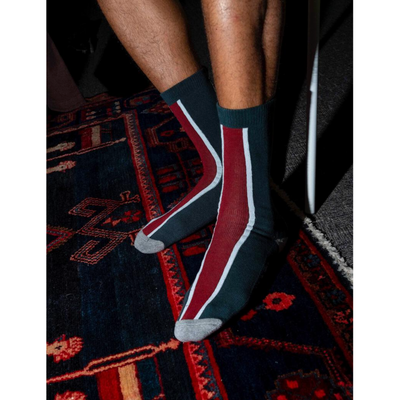 Quasi Vert Sock - Dark Teal & Off White