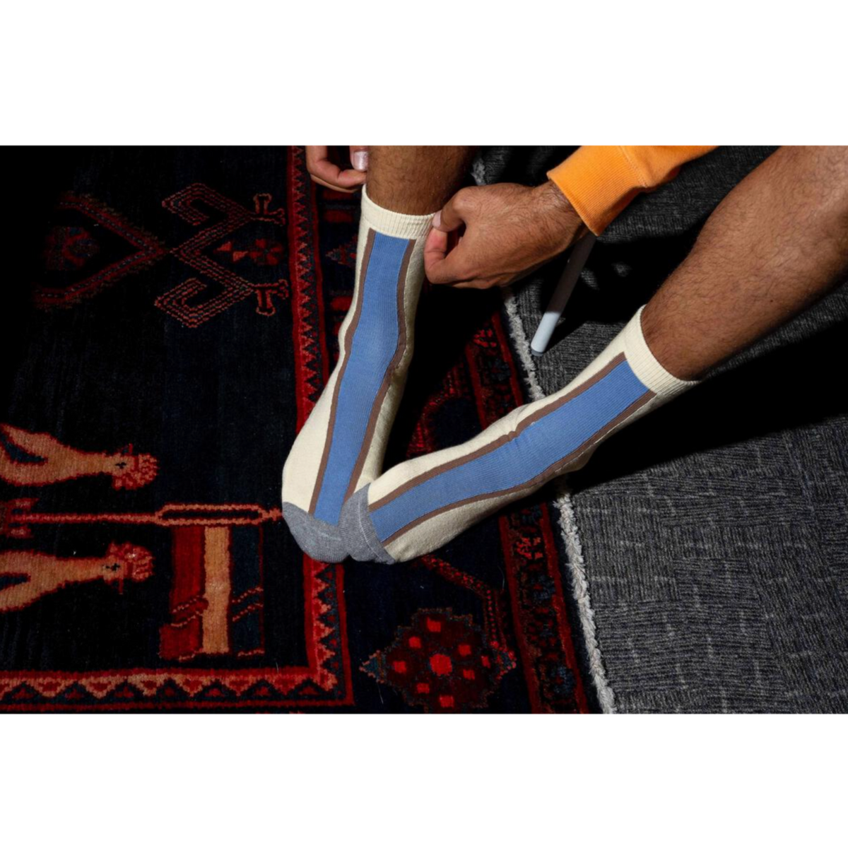 Quasi Vert Sock - Dark Teal & Off White