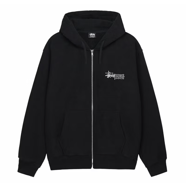 Stussy Superior Quality Zip Hoodie - Black