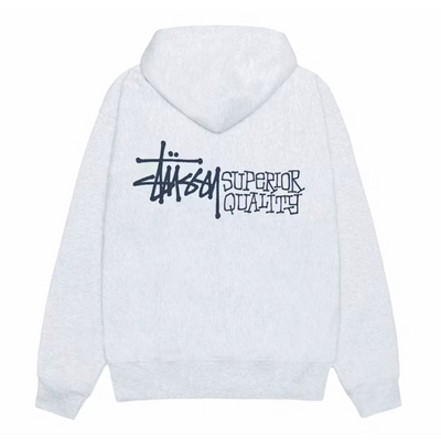 Stussy Superior Quality Zip Hoodie - Ash Heather