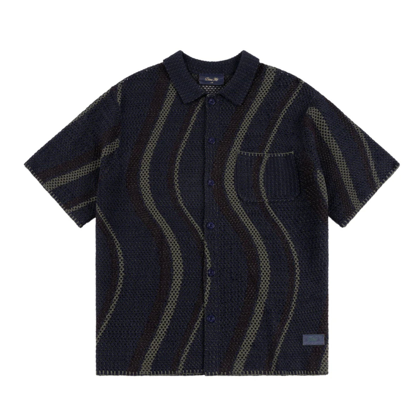 Dime 'Soleil' Knit Button Up - Navy