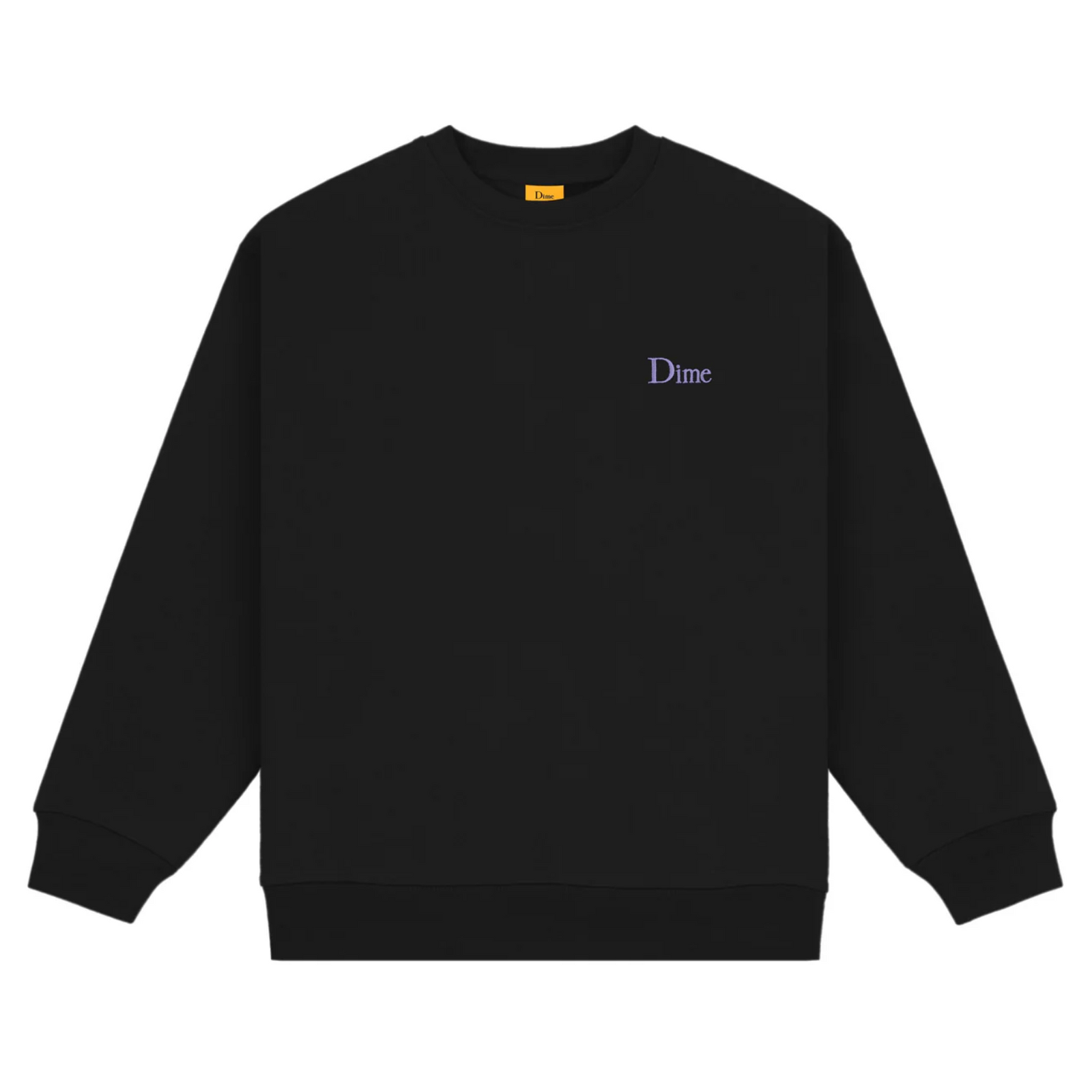 Dime Classic Small Logo Crewneck - Black (Purple Embroidery)