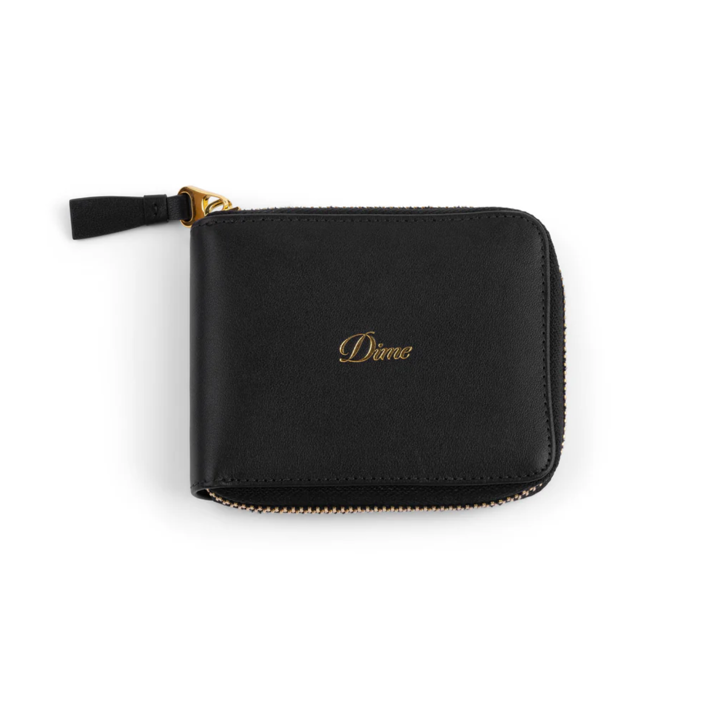 Dime Cursive Zip Wallet - Black