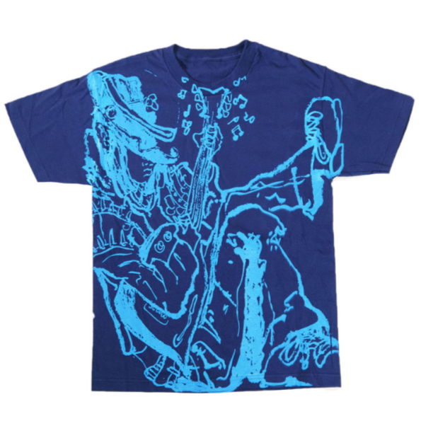 Genesis Guitar Man Tee - Navy / Cyan