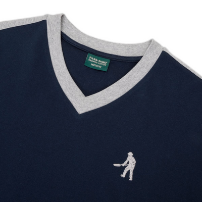 Pass~Port Workers Stripe Organic Cotton Jersey - Navy