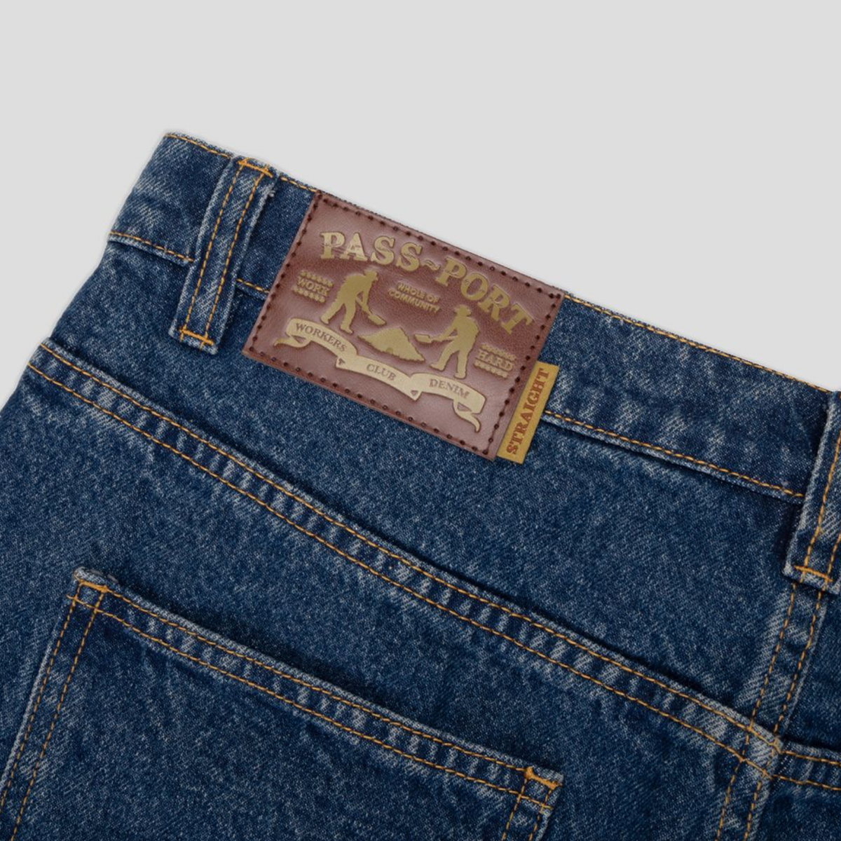 Pass~Port Workers Club Straight Leg Jeans - Washed Dark Indigo