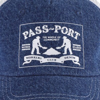 Pass~Port Workers Club Denim Packers Trucker Cap - Washed Dark Indigo