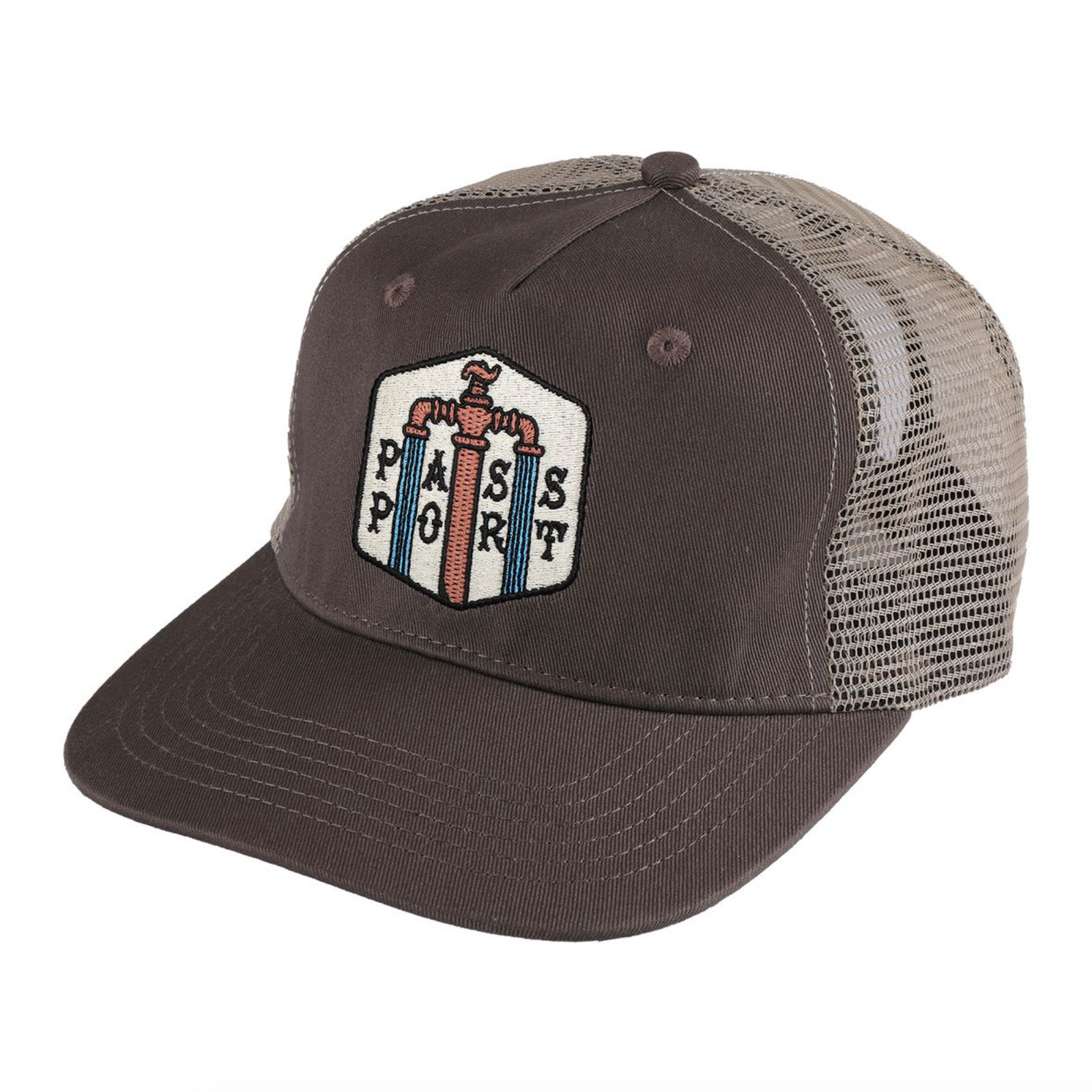 Pass~Port Water Supply Workers Trucker Cap - Bark