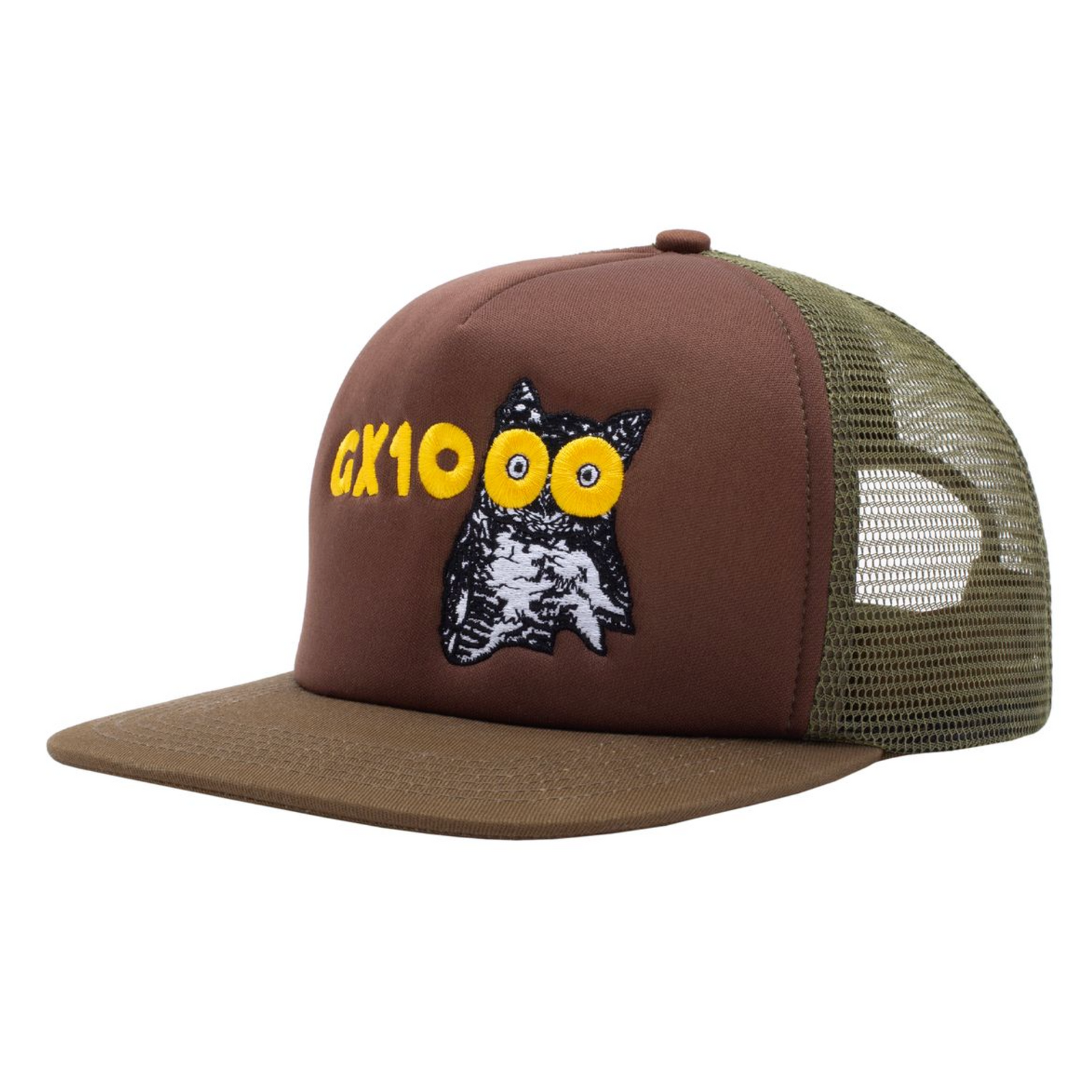 GX1000 Owl Trucker Hat - Brown/Green