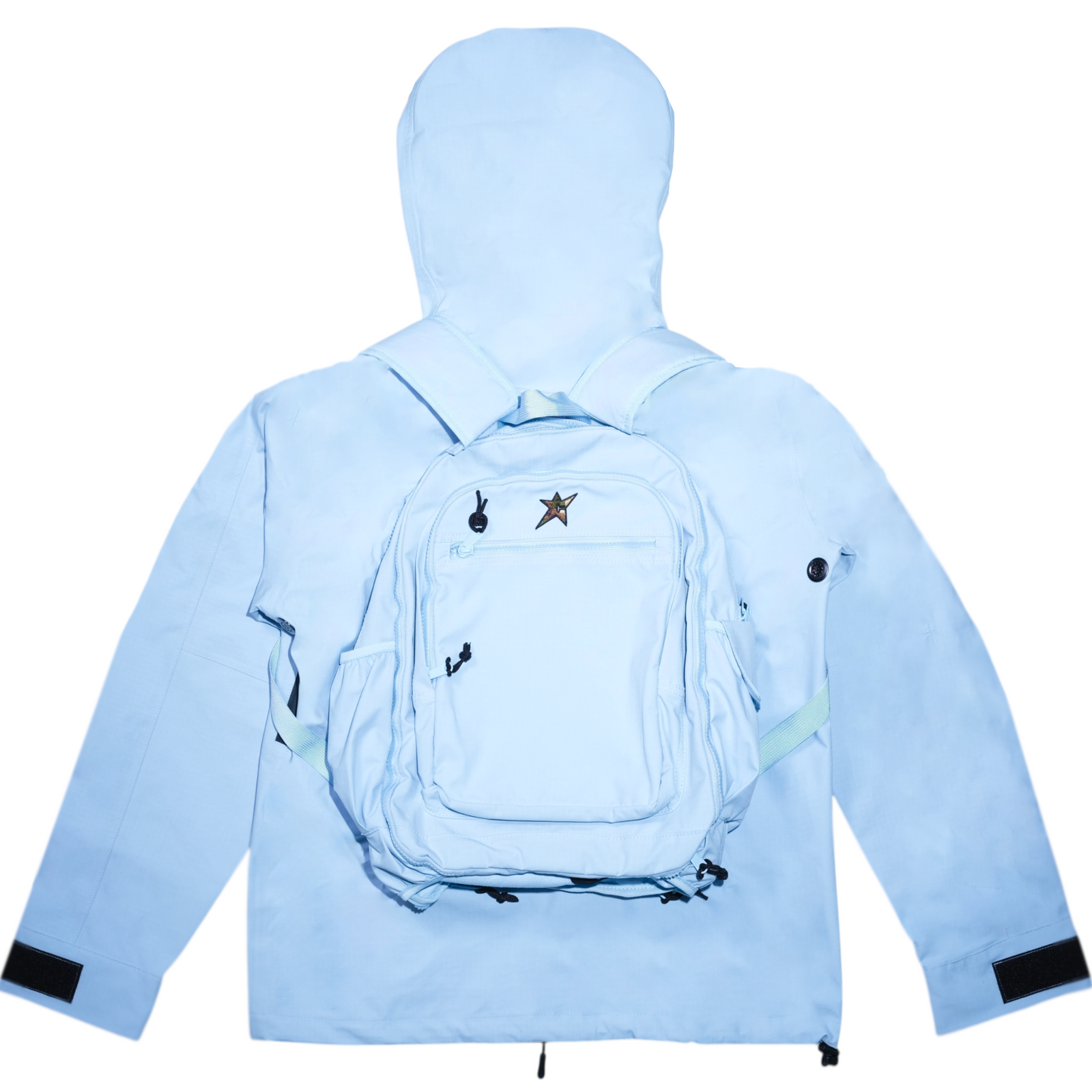 Carpet Bookbag Rainjacket - Light Blue
