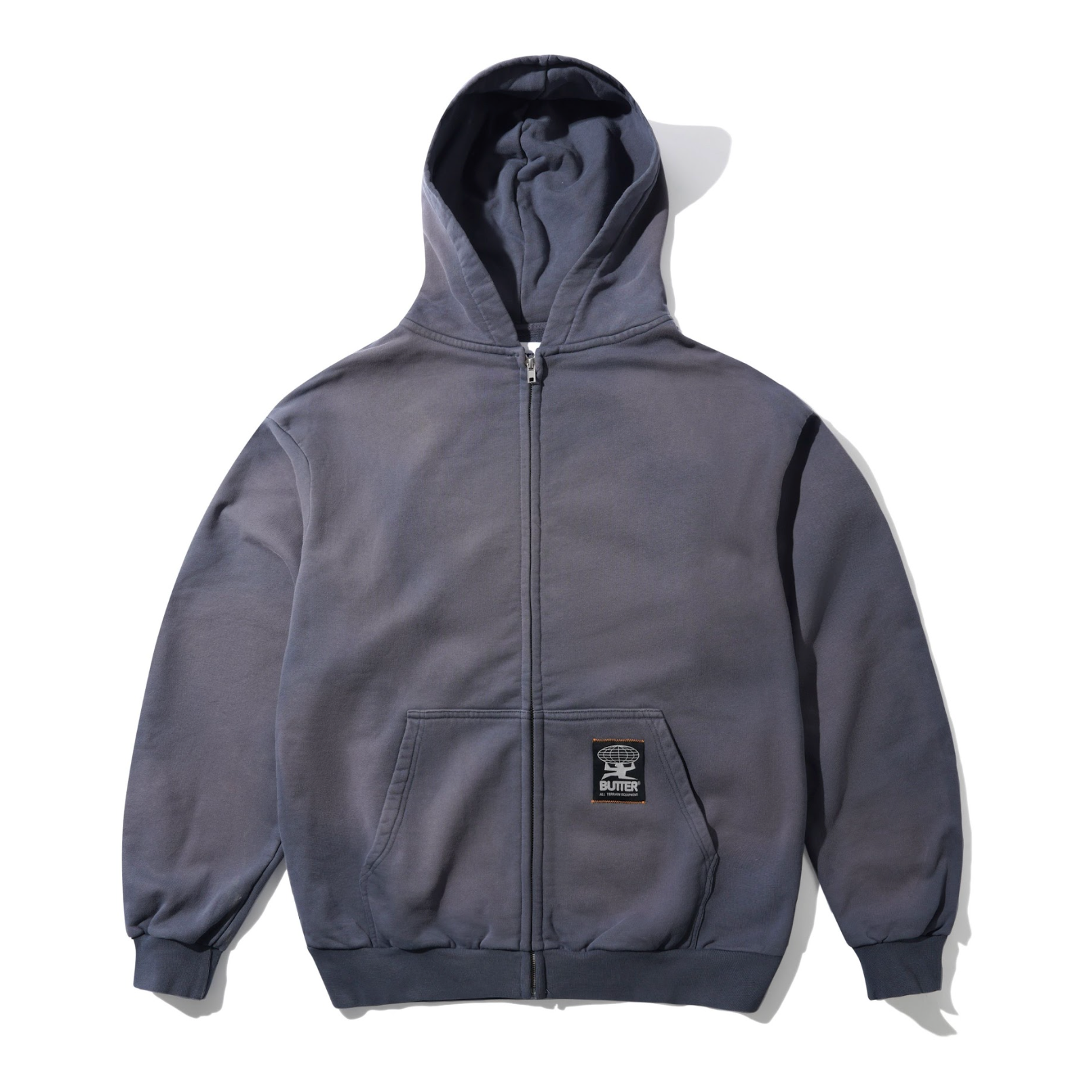 Butter Goods Garage Zip-Thru Hood - Faded Charcoal