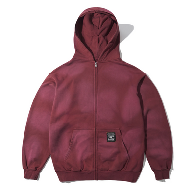 Butter Goods Garage Zip-Thru Hood - Faded Burgundy