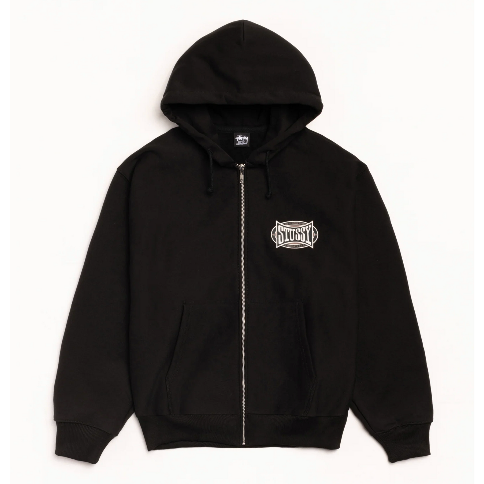 Stussy Champion Oval Zip Hoodie - Black