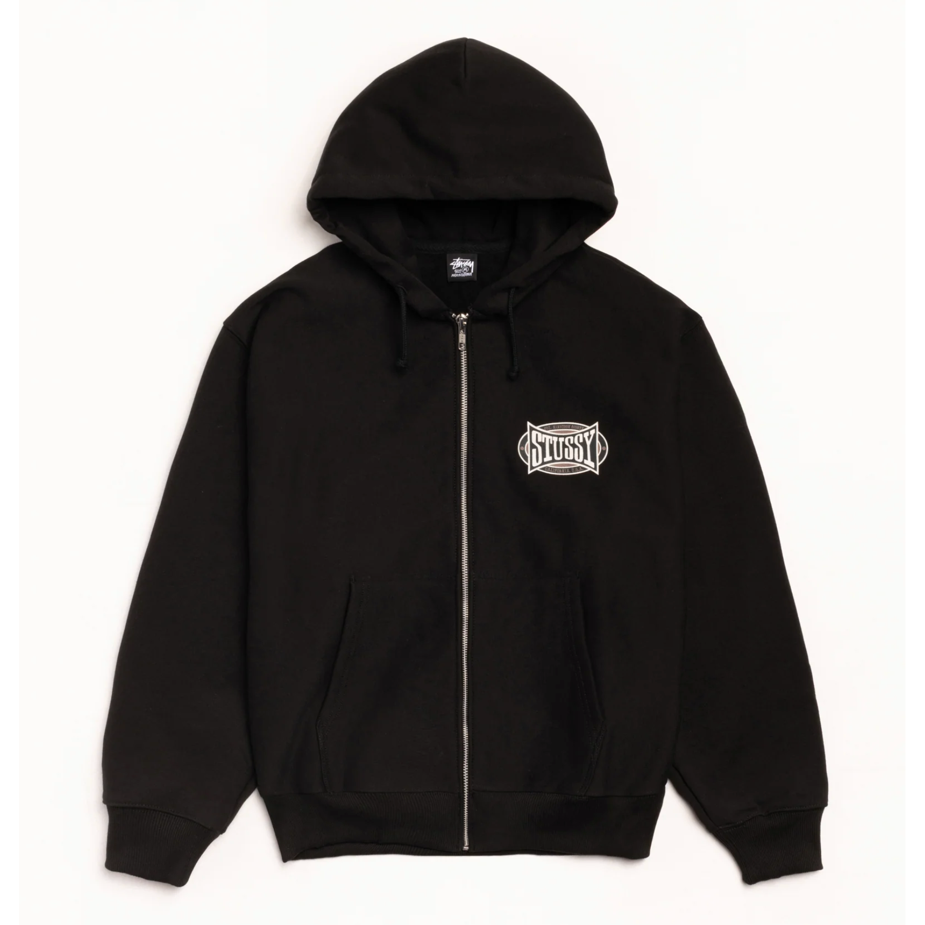 Stussy Champion Oval Zip Hoodie - Black - 35th North