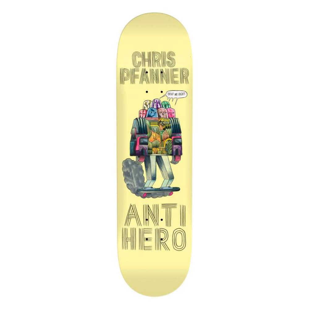 Antihero Chris Pfanner Hug Pavement Skateboard Deck - 8.06