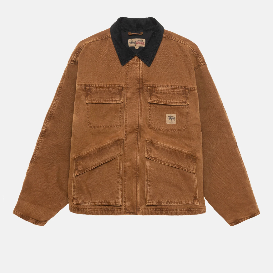 Stussy Shop Jacket Washed Canvas - Bronze - 35th North