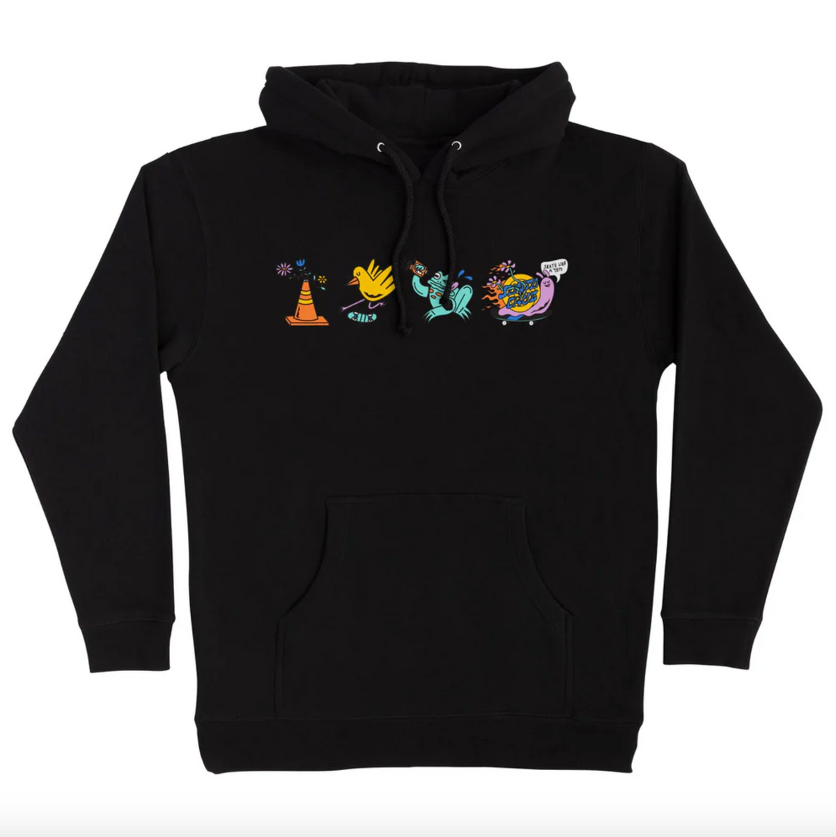 Skate Like a Girl Santa Cruz Unisex Hoodie - Black