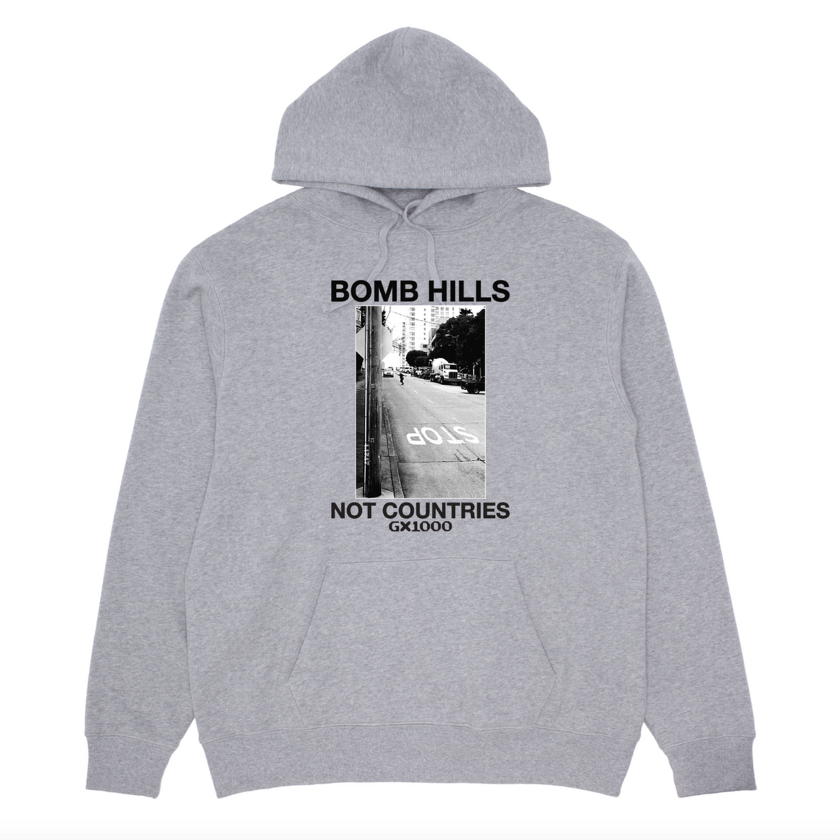 GX1000 Bomb Hills Not Countries Hoodie - Heather Grey