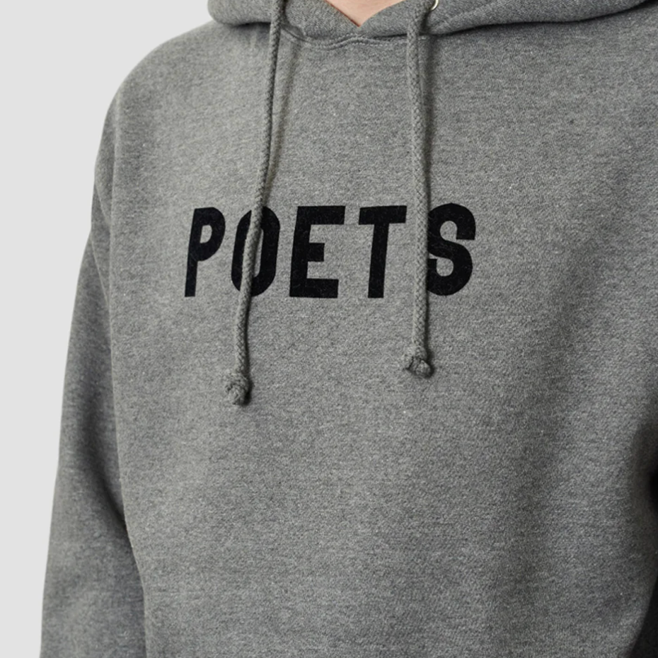 Poets OG Flocked Hoodie - Heather Grey