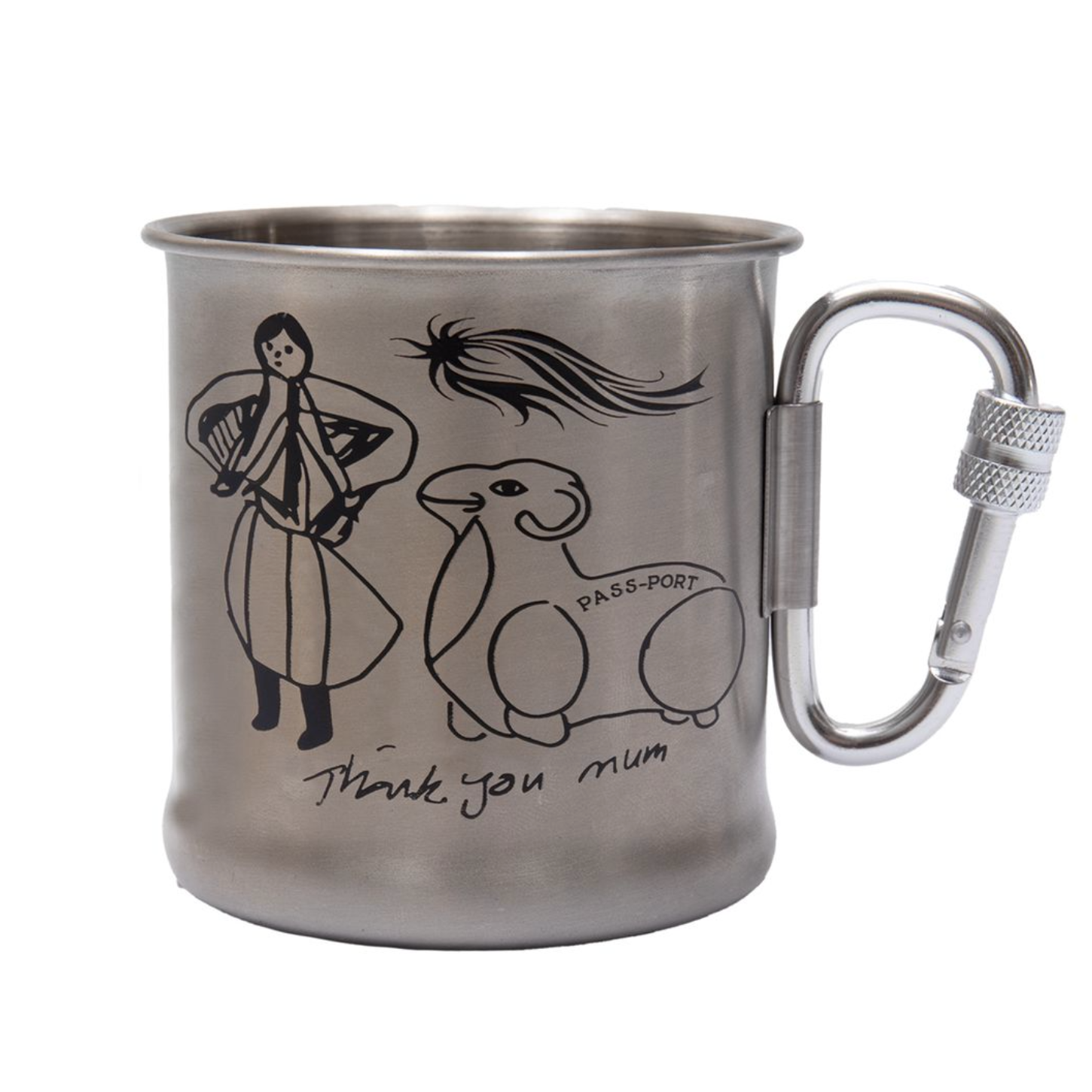 Pass~Port Thank You Mum Carabiner Camp Mug