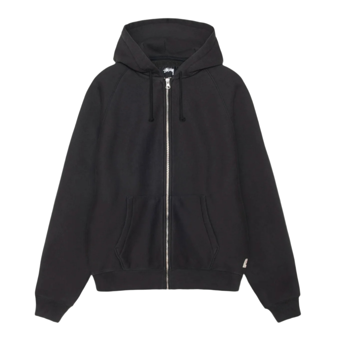 Stussy Relaxed Raglan Zip Hood - Washed Black