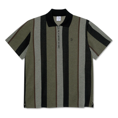 Polar Jacques Polo Shirt | Herringbone - Khaki Green