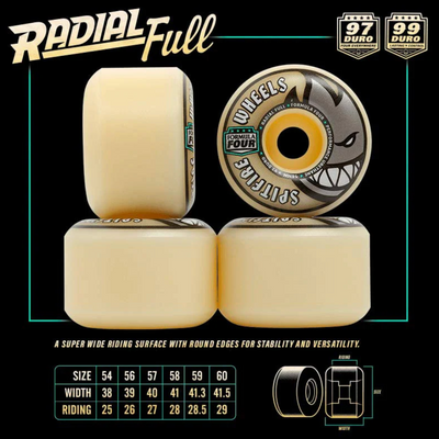 Spitfire Formula Four Radial Full Skateboard Wheels 99a