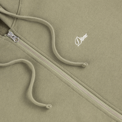 Dime Cursive Zip Hoodie - Army Green